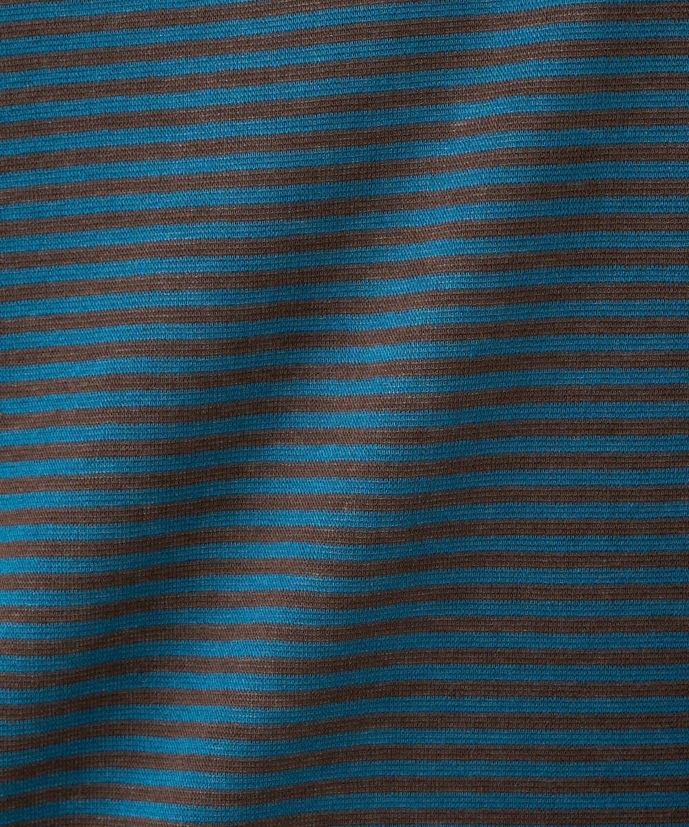 NGKCF63180 GIANNI LO GIUDICE(ジャンニ ロ ジュディチェ) [洗える・日本製]リヨセルミラノハーフボーダーカットソー ブルー