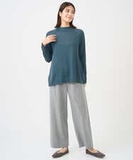 NGKCF63180 GIANNI LO GIUDICE(ジャンニ ロ ジュディチェ) [洗える・日本製]リヨセルミラノハーフボーダーカットソー ブルー