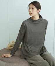 NGKCF63180 GIANNI LO GIUDICE(ジャンニ ロ ジュディチェ) [洗える・日本製]リヨセルミラノハーフボーダーカットソー ベージュ