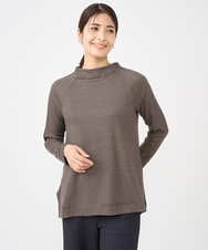 NGKCF63180 GIANNI LO GIUDICE(ジャンニ ロ ジュディチェ) [洗える・日本製]リヨセルミラノハーフボーダーカットソー ベージュ