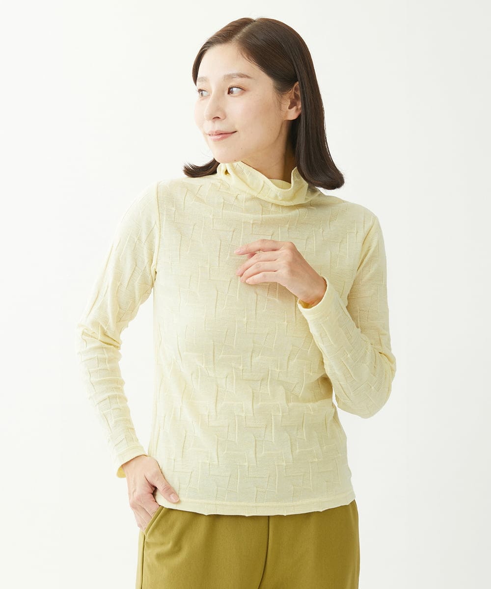 NGKCX31150 GIANNI LO GIUDICE(ジャンニ ロ ジュディチェ) [洗える・日本製]リンクス防縮ウールカットソー イエロー