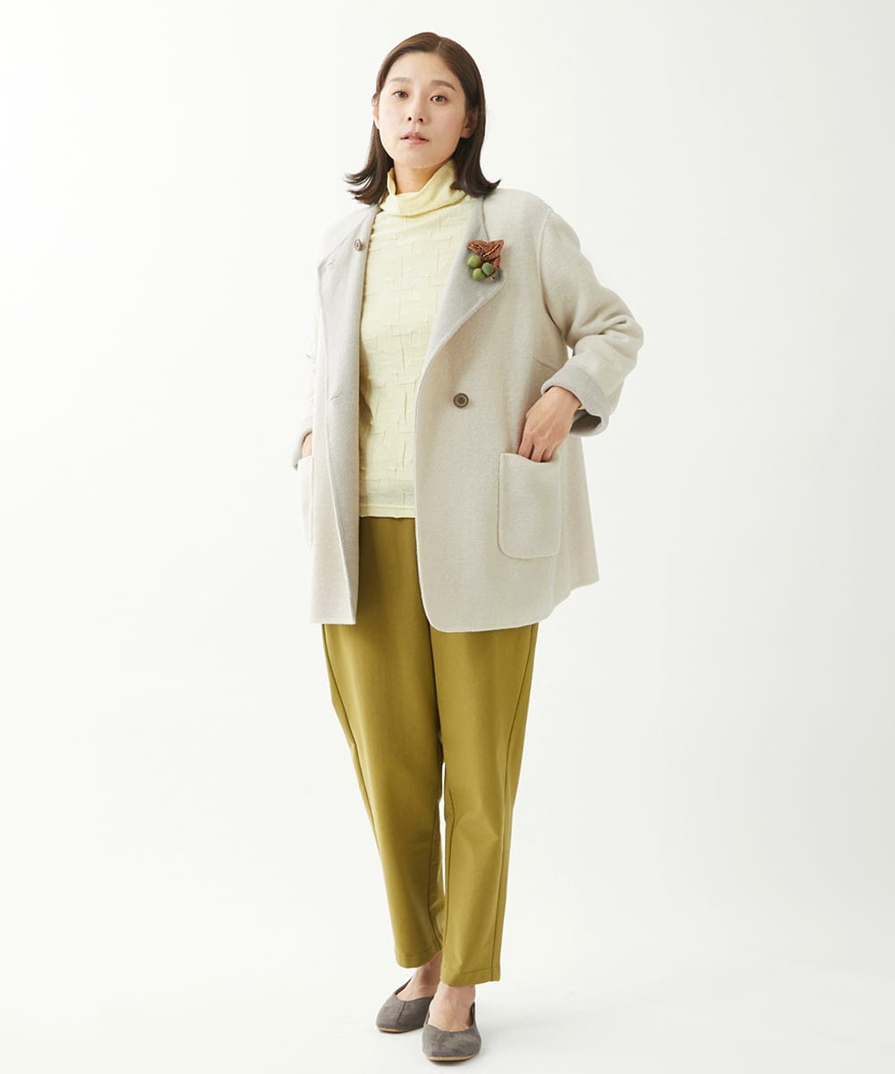 NGKCX31150 GIANNI LO GIUDICE(ジャンニ ロ ジュディチェ) [洗える・日本製]リンクス防縮ウールカットソー イエロー
