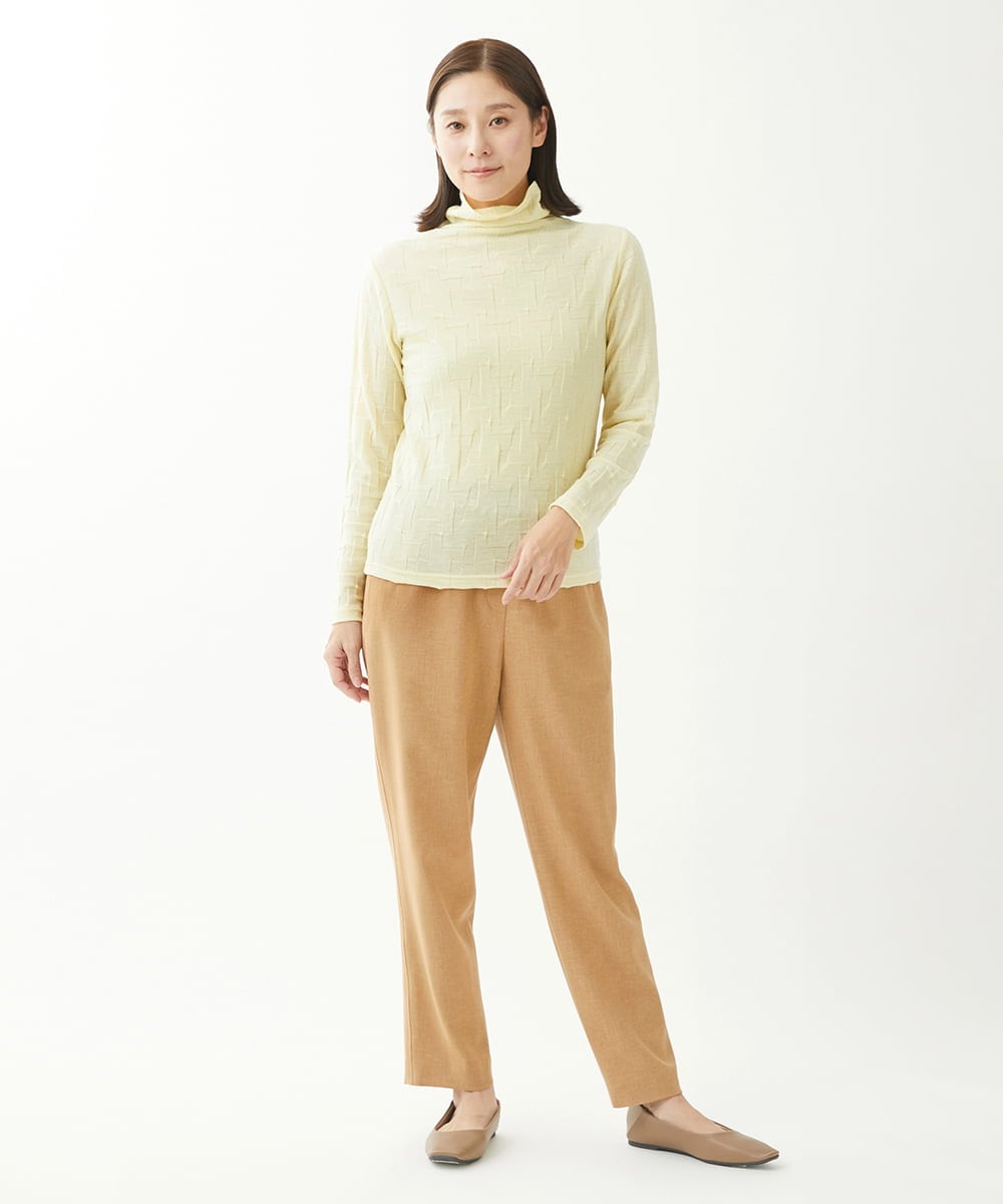 NGKCX31150 GIANNI LO GIUDICE(ジャンニ ロ ジュディチェ) [洗える・日本製]リンクス防縮ウールカットソー イエロー