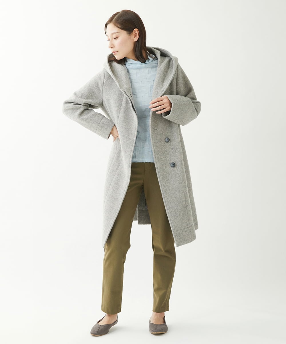 NGKCX31150 GIANNI LO GIUDICE(ジャンニ ロ ジュディチェ) [洗える・日本製]リンクス防縮ウールカットソー ライトブルー