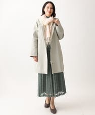 NGKEB40190 GIANNI LO GIUDICE(ジャンニ ロ ジュディチェ) [洗える・日本製]66ナイロンチュールクロシェ風レースカットソー グリーン