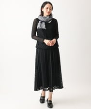 NGKEB40190 GIANNI LO GIUDICE(ジャンニ ロ ジュディチェ) [洗える・日本製]66ナイロンチュールクロシェ風レースカットソー ブラック