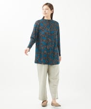 NGKEC22210 GIANNI LO GIUDICE(ジャンニ ロ ジュディチェ) [洗える・日本製]ウールガーゼ天竺チョコパイカットソー ブルー×ブラック