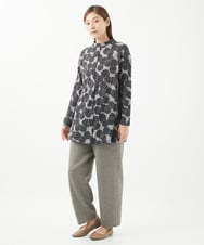 NGKEC22210 GIANNI LO GIUDICE(ジャンニ ロ ジュディチェ) [洗える・日本製]ウールガーゼ天竺チョコパイカットソー ライトグレー×ブラック