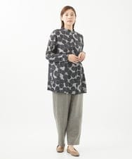 NGKEC22210 GIANNI LO GIUDICE(ジャンニ ロ ジュディチェ) [洗える・日本製]ウールガーゼ天竺チョコパイカットソー ライトグレー×ブラック