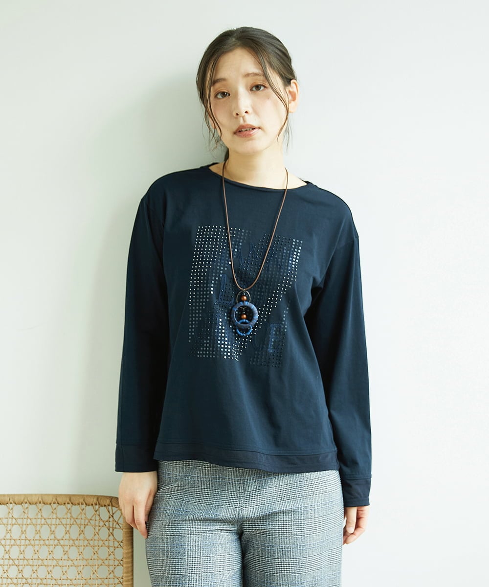 NGKED03200 GIANNI LO GIUDICE(ジャンニ ロ ジュディチェ) [日本製]ロゴカットソー ネイビー