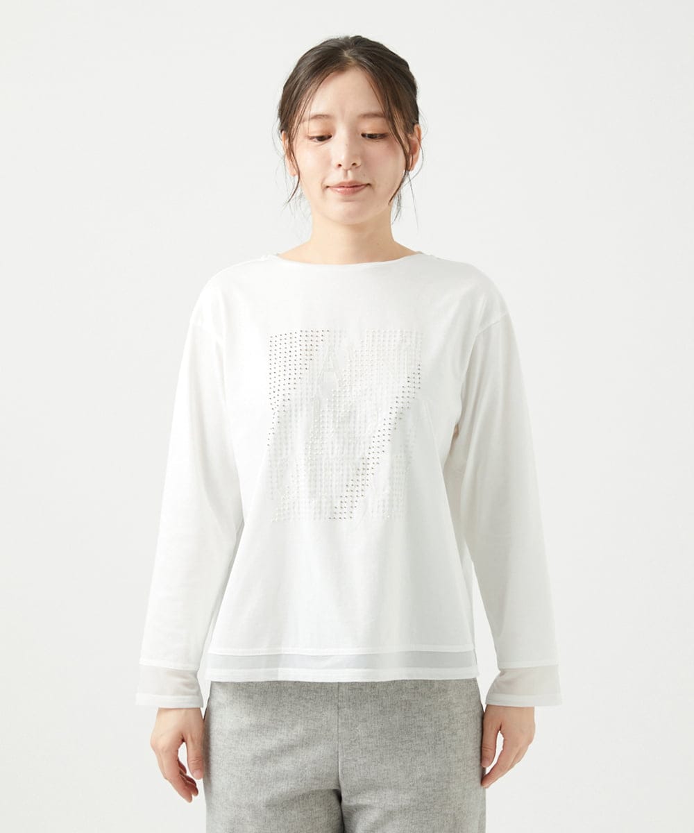 NGKED03200 GIANNI LO GIUDICE(ジャンニ ロ ジュディチェ) [日本製]ロゴカットソー ホワイト