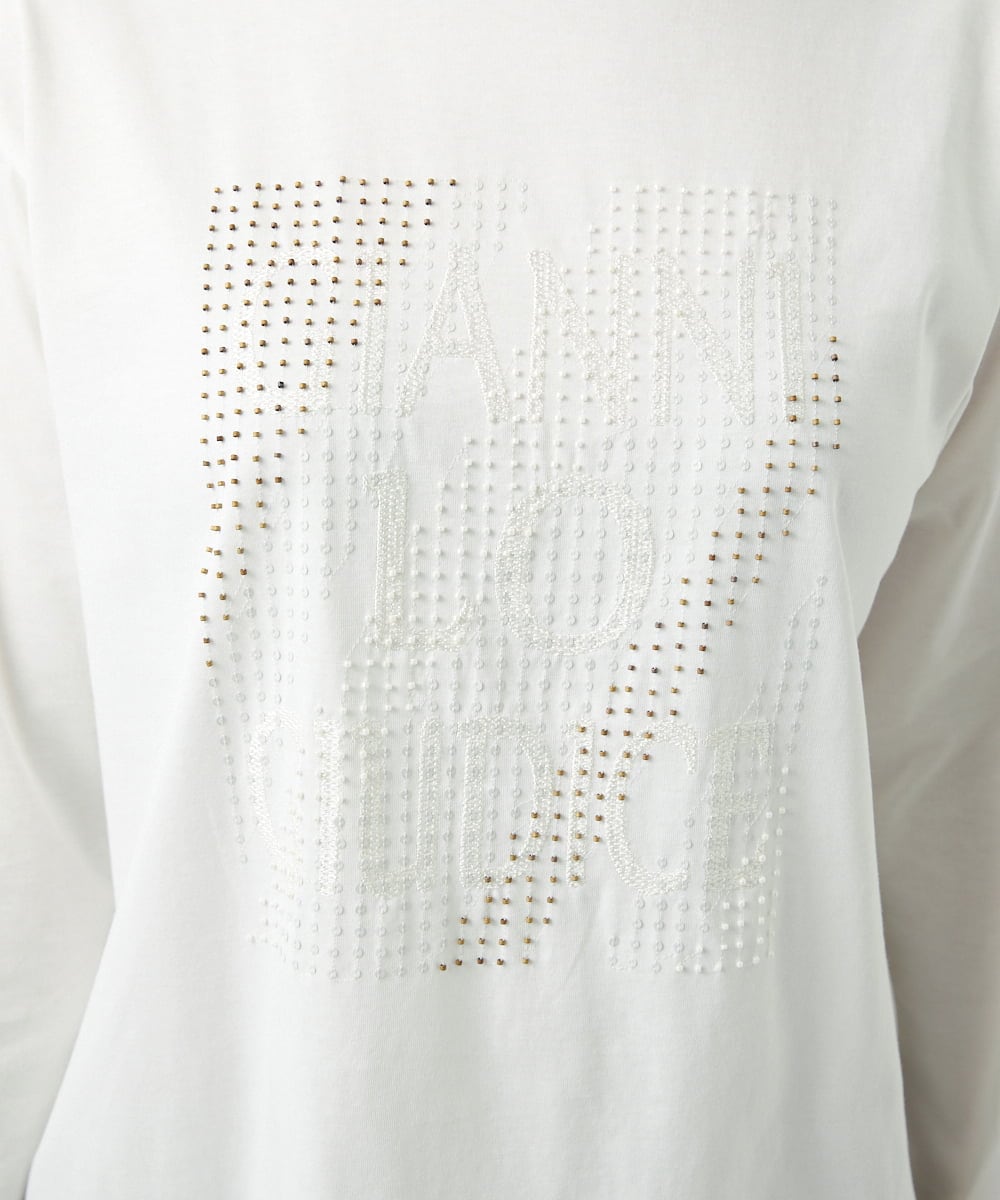 NGKED03200 GIANNI LO GIUDICE(ジャンニ ロ ジュディチェ) [日本製]ロゴカットソー ホワイト