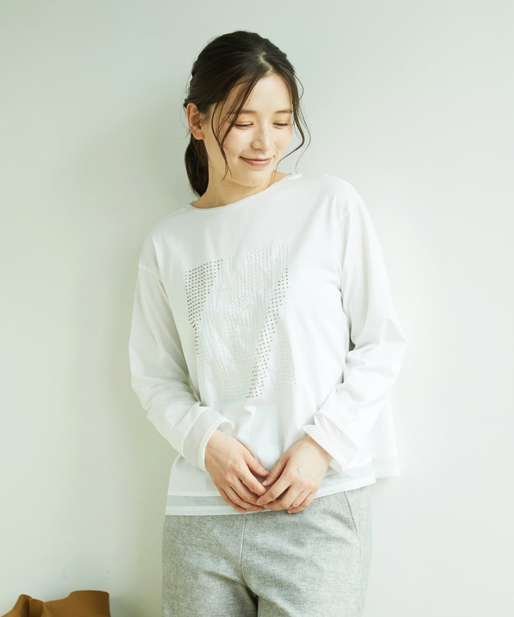 NGKED03200 GIANNI LO GIUDICE(ジャンニ ロ ジュディチェ) [日本製]ロゴカットソー ホワイト