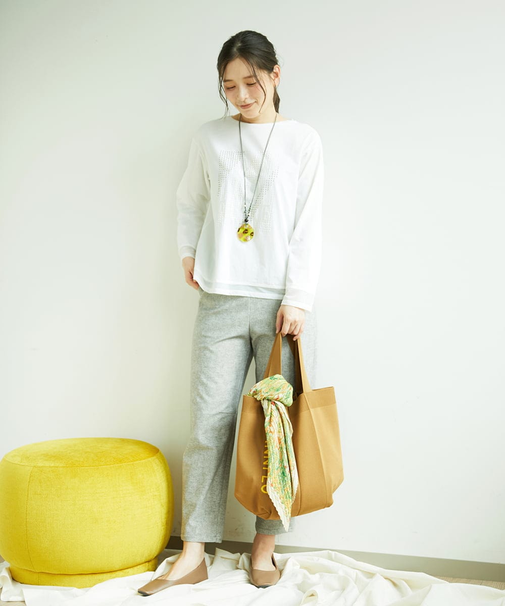 NGKED03200 GIANNI LO GIUDICE(ジャンニ ロ ジュディチェ) [日本製]ロゴカットソー ホワイト