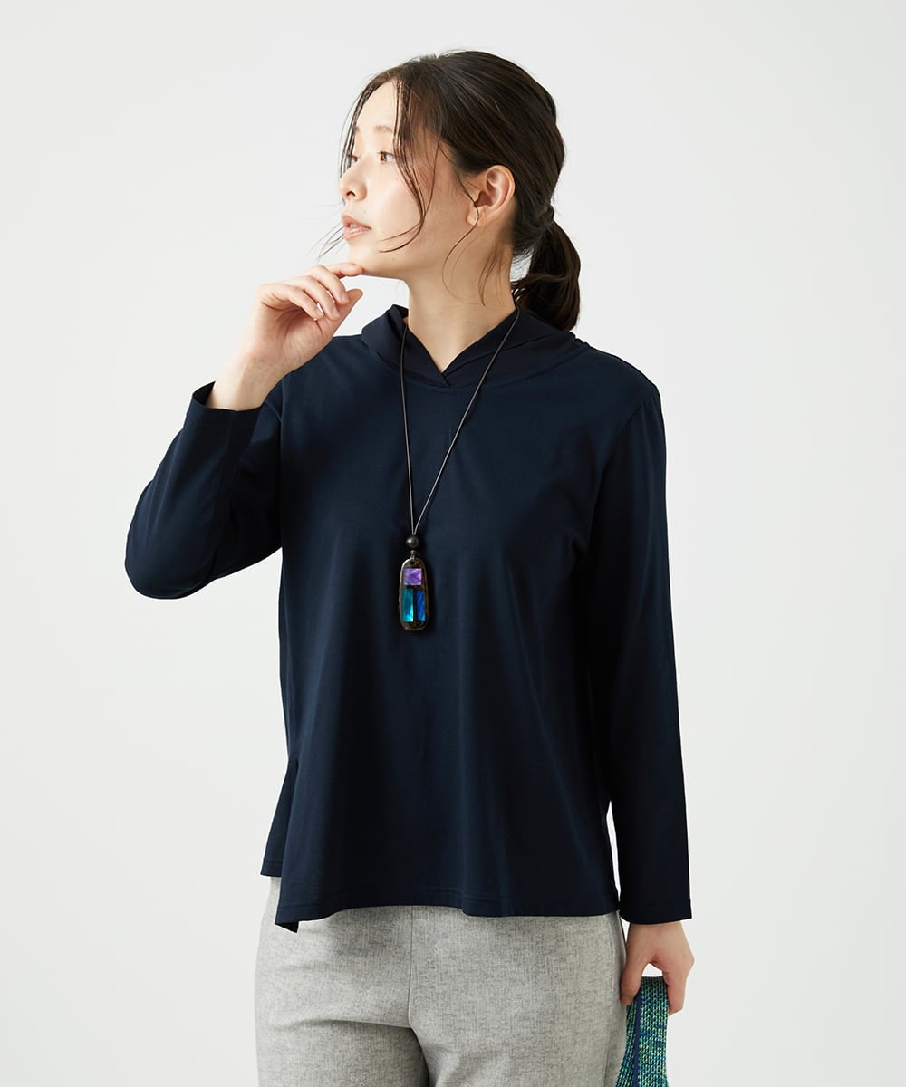 NGKED04150 GIANNI LO GIUDICE(ジャンニ ロ ジュディチェ) [日本製]ハイゲージ天竺カットソー ネイビー