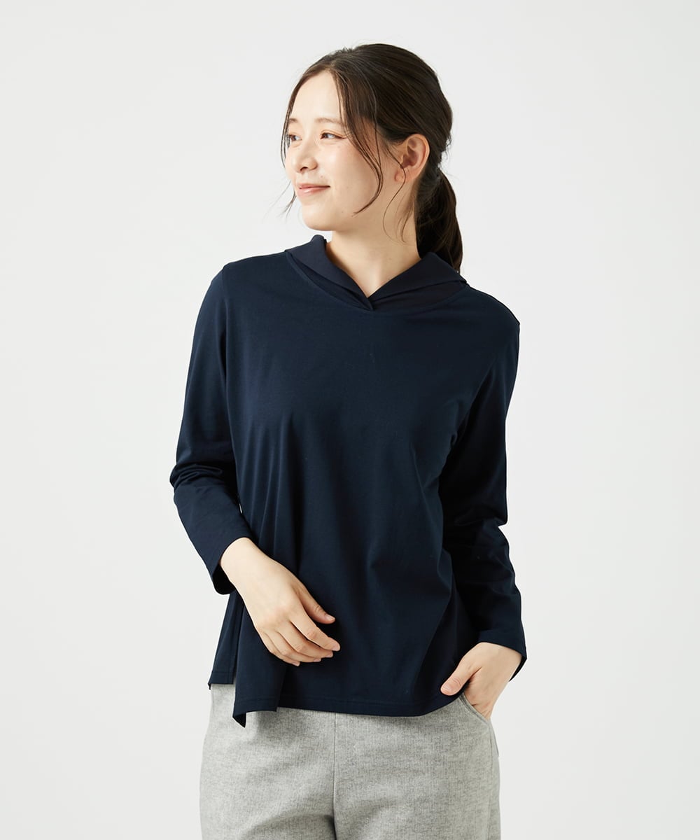 NGKED04150 GIANNI LO GIUDICE(ジャンニ ロ ジュディチェ) [日本製]ハイゲージ天竺カットソー ネイビー