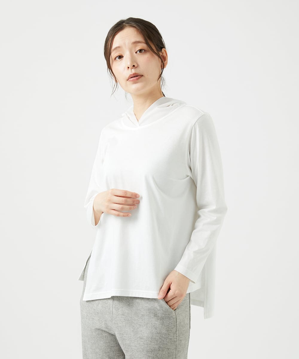 NGKED04150 GIANNI LO GIUDICE(ジャンニ ロ ジュディチェ) [日本製]ハイゲージ天竺カットソー ホワイト