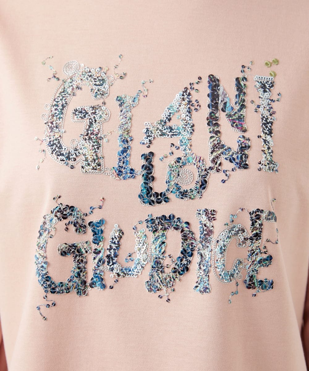 NGKED10200 GIANNI LO GIUDICE(ジャンニ ロ ジュディチェ) [洗える・日本製]ハイゲージ天竺ロゴカットソー ピンク