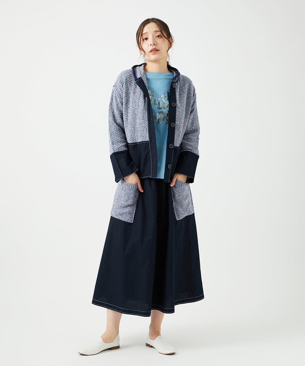 NGKED10200 GIANNI LO GIUDICE(ジャンニ ロ ジュディチェ) [洗える・日本製]ハイゲージ天竺ロゴカットソー ライトブルー