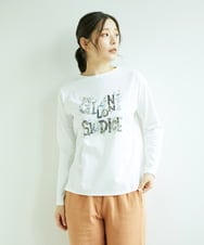 NGKED10200 GIANNI LO GIUDICE(ジャンニ ロ ジュディチェ) [洗える・日本製]ハイゲージ天竺ロゴカットソー ホワイト