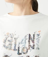 NGKED10200 GIANNI LO GIUDICE(ジャンニ ロ ジュディチェ) [洗える・日本製]ハイゲージ天竺ロゴカットソー ホワイト