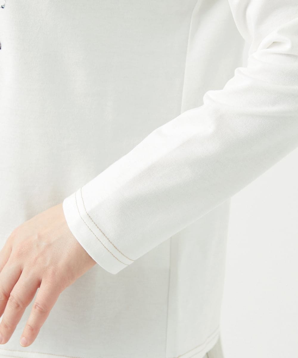 NGKED10200 GIANNI LO GIUDICE(ジャンニ ロ ジュディチェ) [洗える・日本製]ハイゲージ天竺ロゴカットソー ホワイト