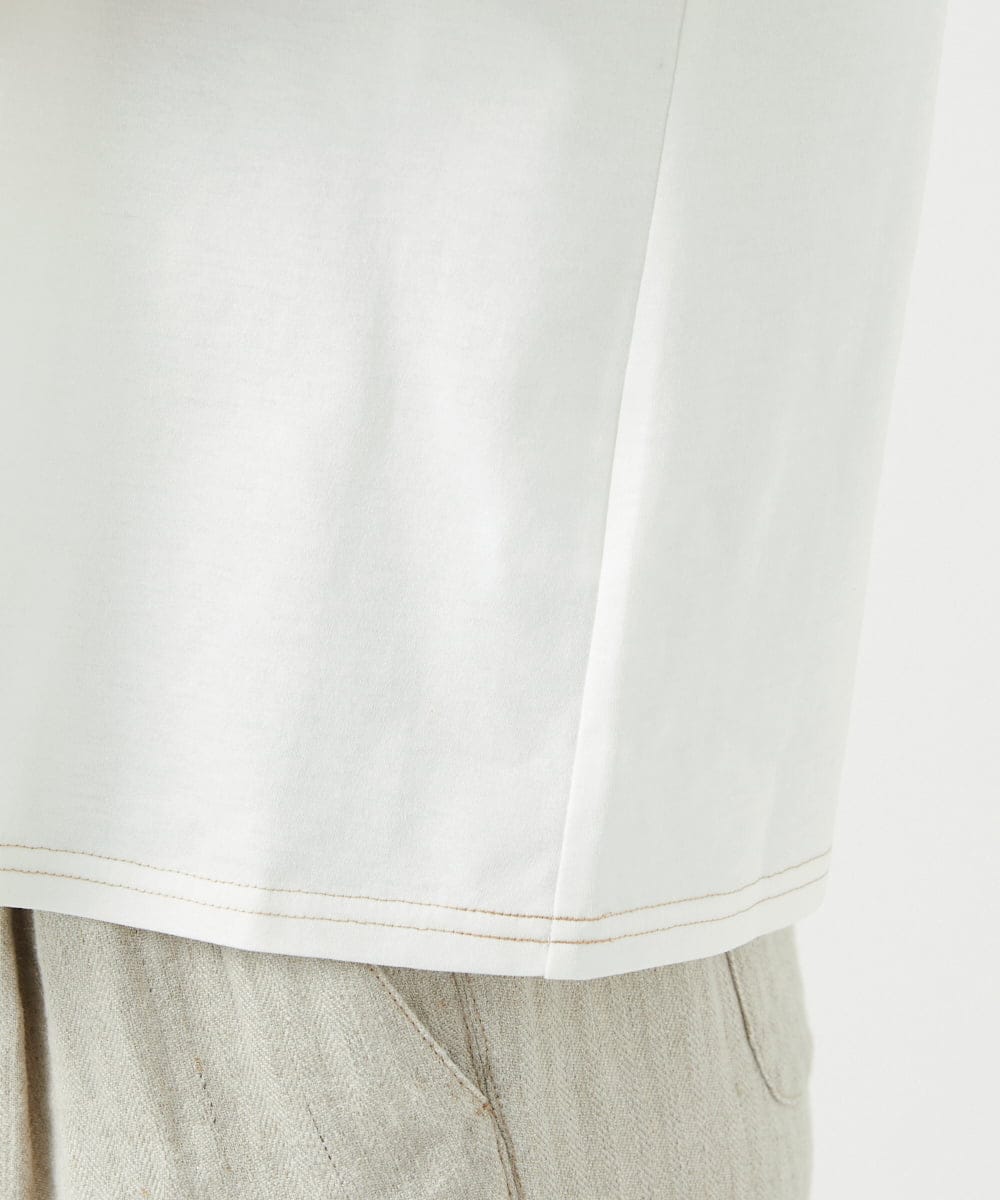 NGKED10200 GIANNI LO GIUDICE(ジャンニ ロ ジュディチェ) [洗える・日本製]ハイゲージ天竺ロゴカットソー ホワイト