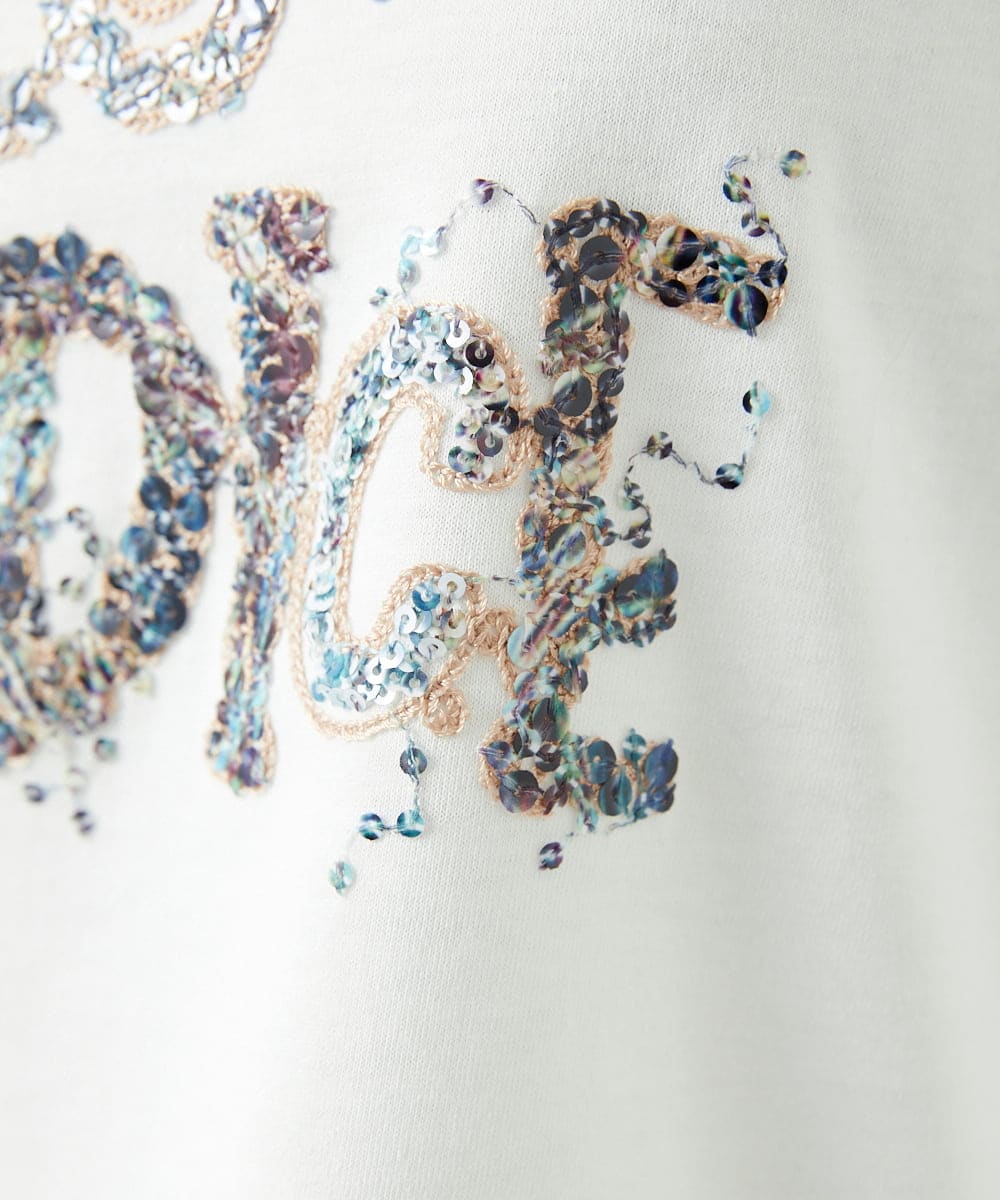 NGKED10200 GIANNI LO GIUDICE(ジャンニ ロ ジュディチェ) [洗える・日本製]ハイゲージ天竺ロゴカットソー ホワイト