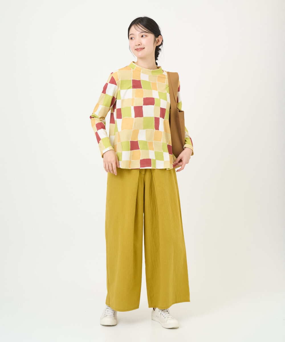 NGKEF16200 GIANNI LO GIUDICE(ジャンニ ロ ジュディチェ) [洗える・日本製]コットン天竺ブロックチェックプリントカットソー ブルーネイビー