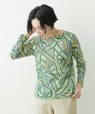 NGKET03210 GIANNI LO GIUDICE(ジャンニ ロ ジュディチェ) [洗える・日本製]チュールハートプリントプルオーバー グリーン