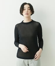 NGKET04110 GIANNI LO GIUDICE(ジャンニ ロ ジュディチェ) [洗える・日本製]コットンチュールプルオーバー ブラック