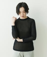 NGKET04110 GIANNI LO GIUDICE(ジャンニ ロ ジュディチェ) [洗える・日本製]コットンチュールプルオーバー ブラック
