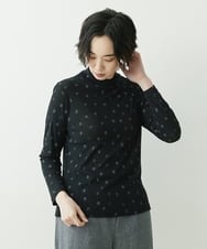 NGKET06180 GIANNI LO GIUDICE(ジャンニ ロ ジュディチェ) [洗える・日本製]ガーゼフライスブラードットプルオーバー ブラック