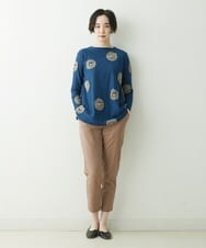 NGKET10250 GIANNI LO GIUDICE(ジャンニ ロ ジュディチェ) [日本製]綿麻カットドットジャガードプルオーバー ネイビー