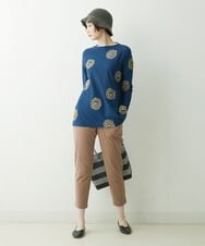 NGKET10250 GIANNI LO GIUDICE(ジャンニ ロ ジュディチェ) [日本製]綿麻カットドットジャガードプルオーバー ネイビー