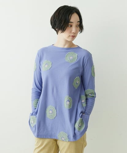 NGKET10250  [日本製]綿麻カットドットジャガードプルオーバー