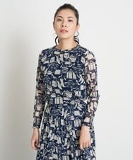 NGKET21130 GIANNI LO GIUDICE(ジャンニ ロ ジュディチェ) [洗える・日本製]ラブマインパワーネットプリントカットソー ネイビー