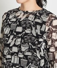 NGKET21130 GIANNI LO GIUDICE(ジャンニ ロ ジュディチェ) [洗える・日本製]ラブマインパワーネットプリントカットソー ブラック