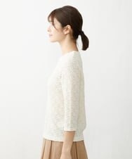 NGKET24130 GIANNI LO GIUDICE(ジャンニ ロ ジュディチェ) [洗える]ストレッチレースジャージカットソー オフホワイト
