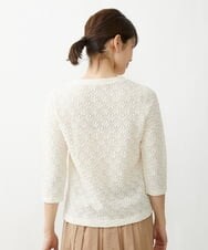 NGKET24130 GIANNI LO GIUDICE(ジャンニ ロ ジュディチェ) [洗える]ストレッチレースジャージカットソー オフホワイト