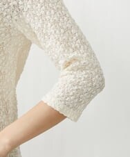 NGKET24130 GIANNI LO GIUDICE(ジャンニ ロ ジュディチェ) [洗える]ストレッチレースジャージカットソー オフホワイト