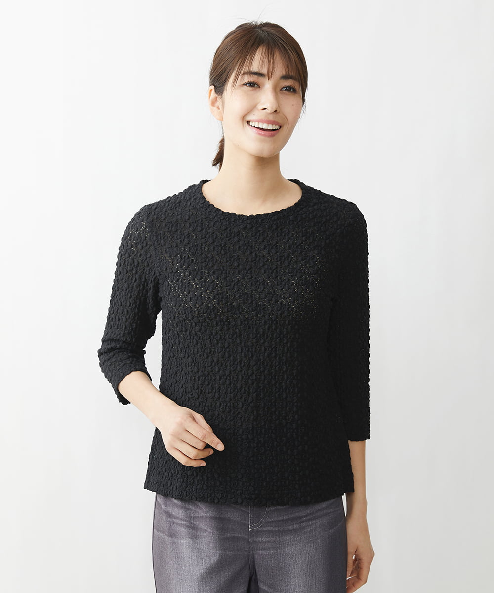 NGKET24130 GIANNI LO GIUDICE [洗える]ストレッチレースジャージカットソー