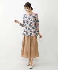NGKET25250 GIANNI LO GIUDICE(ジャンニ ロ ジュディチェ) [洗える・日本製]ドットギンガムジャガードカットソー オレンジ