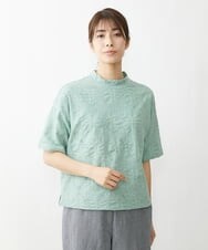 NGKET26180 GIANNI LO GIUDICE(ジャンニ ロ ジュディチェ) [洗える・日本製]サークルジャガードカットソー カーキ