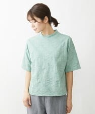 NGKET26180 GIANNI LO GIUDICE(ジャンニ ロ ジュディチェ) [洗える・日本製]サークルジャガードカットソー カーキ