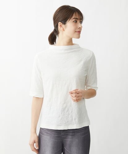 NGKET28130 GIANNI LO GIUDICE [洗える・日本製]キョウネンジャガード半袖カットソー