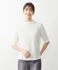 NGKET28130 GIANNI LO GIUDICE(ジャンニ ロ ジュディチェ) [洗える・日本製]キョウネンジャガード半袖カットソー ホワイト