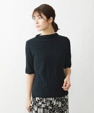 NGKET28130 GIANNI LO GIUDICE(ジャンニ ロ ジュディチェ) [洗える・日本製]キョウネンジャガード半袖カットソー ブラック