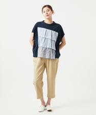 NGKGA25260 GIANNI LO GIUDICE(ジャンニ ロ ジュディチェ) [洗える]コットンヘンプ天竺カットソー ネイビー