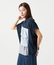 NGKGA25260 GIANNI LO GIUDICE(ジャンニ ロ ジュディチェ) [洗える]コットンヘンプ天竺カットソー ネイビー